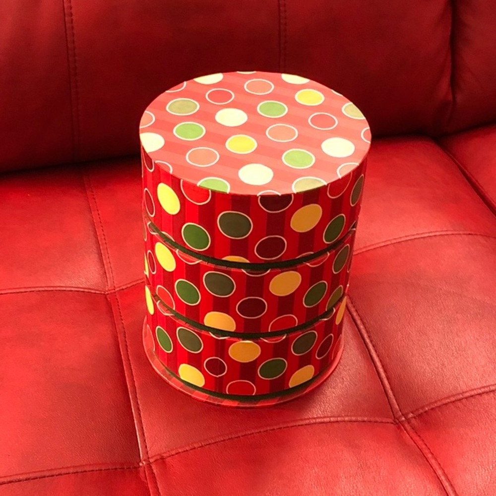 EUC “Punch Studio” Unique 3Tier Yellow, Red & Green Storage container with 1 Top